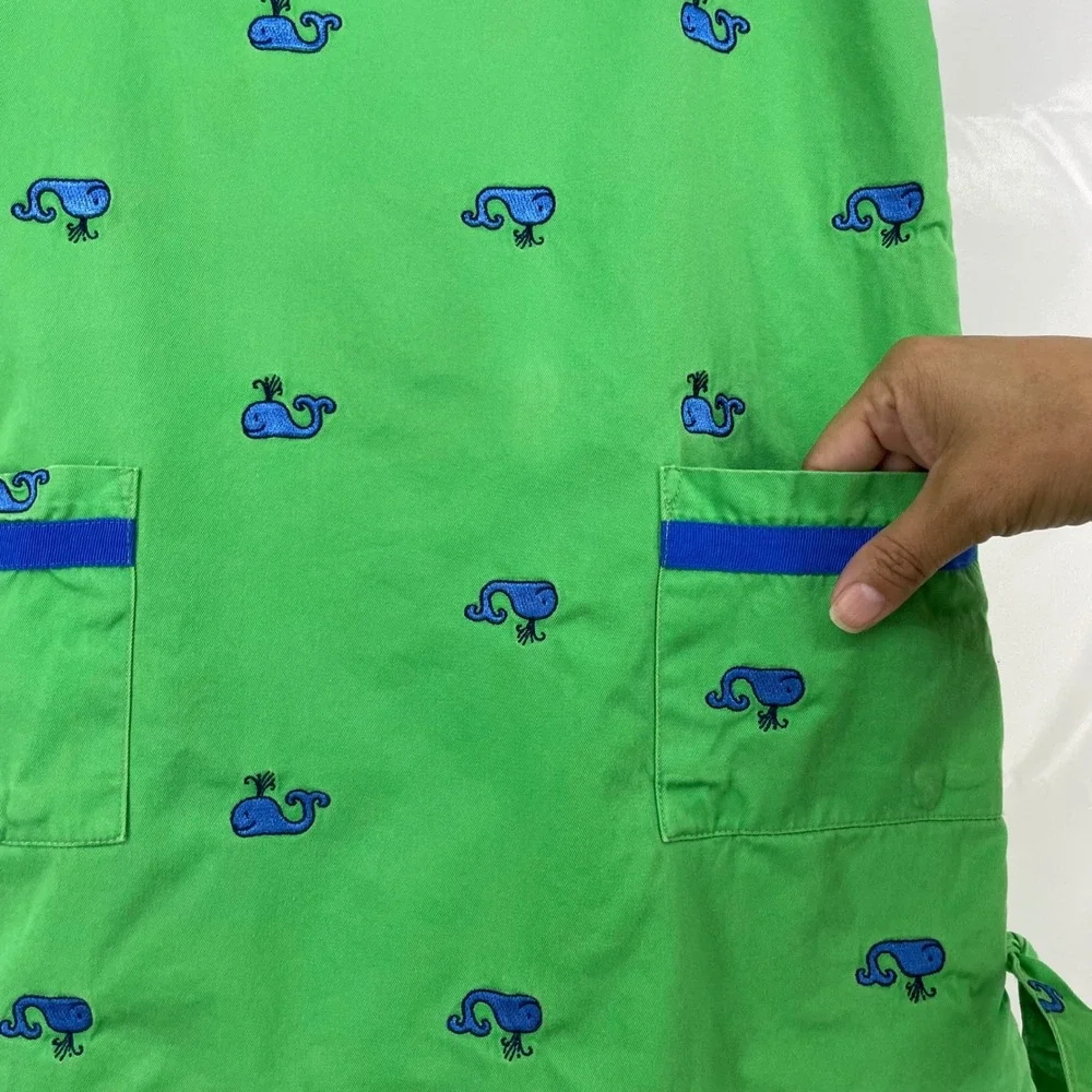 Lilly Pulitzer Vintage Girls Size 7 Shift Dress Green Whale Embroidery Preppy